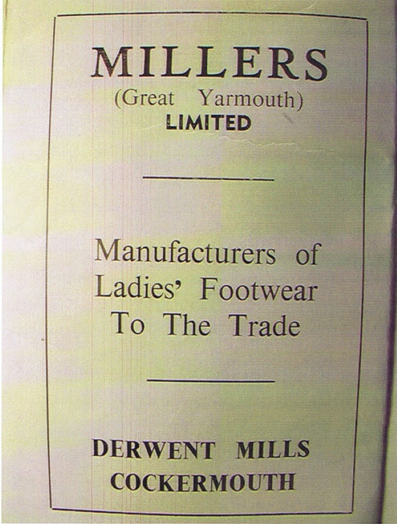 Derwent Mills Millers of Yarmouth Ladies shoe manufacturing