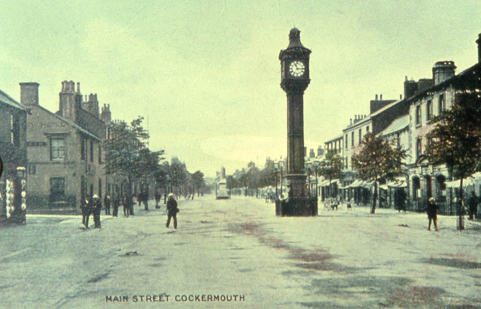 Main Street 37 Brown Cow clock tower built 1895 demolished 1932 c 1920 p2